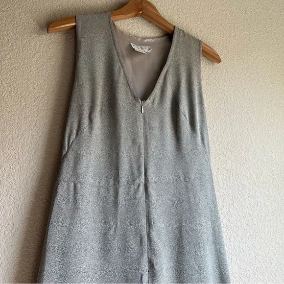 Vintage Ann Taylor for KENAR Structural Sleeveless Black Dot Maxi Dress, S - Picture 3 of 10